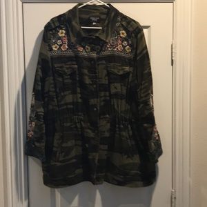 Johnny Was Workshop Embroidered Camo Jacket 2X
